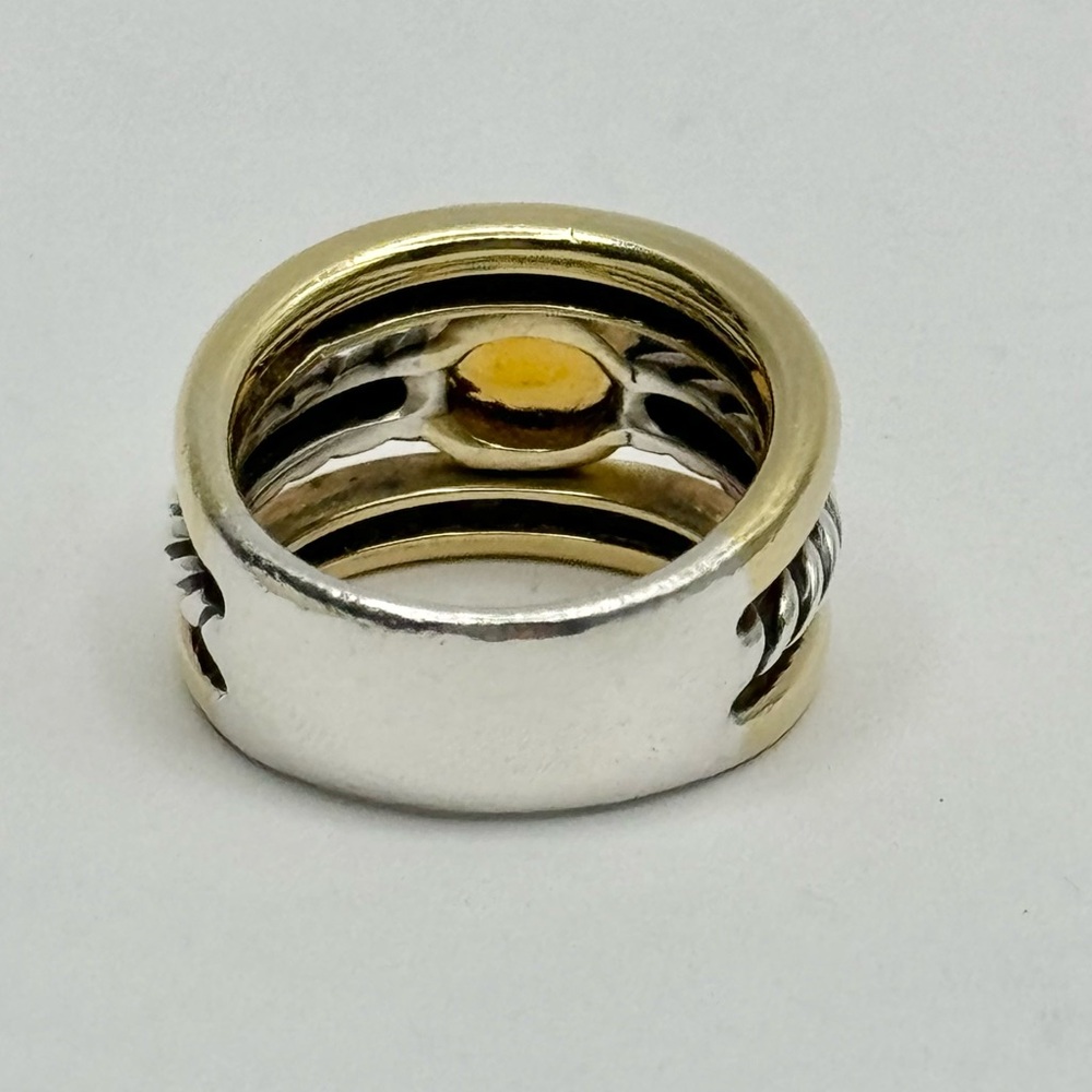 David Yurman Three Row Stack Ring With Citrine An… - image 7